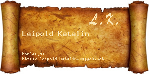 Leipold Katalin névjegykártya